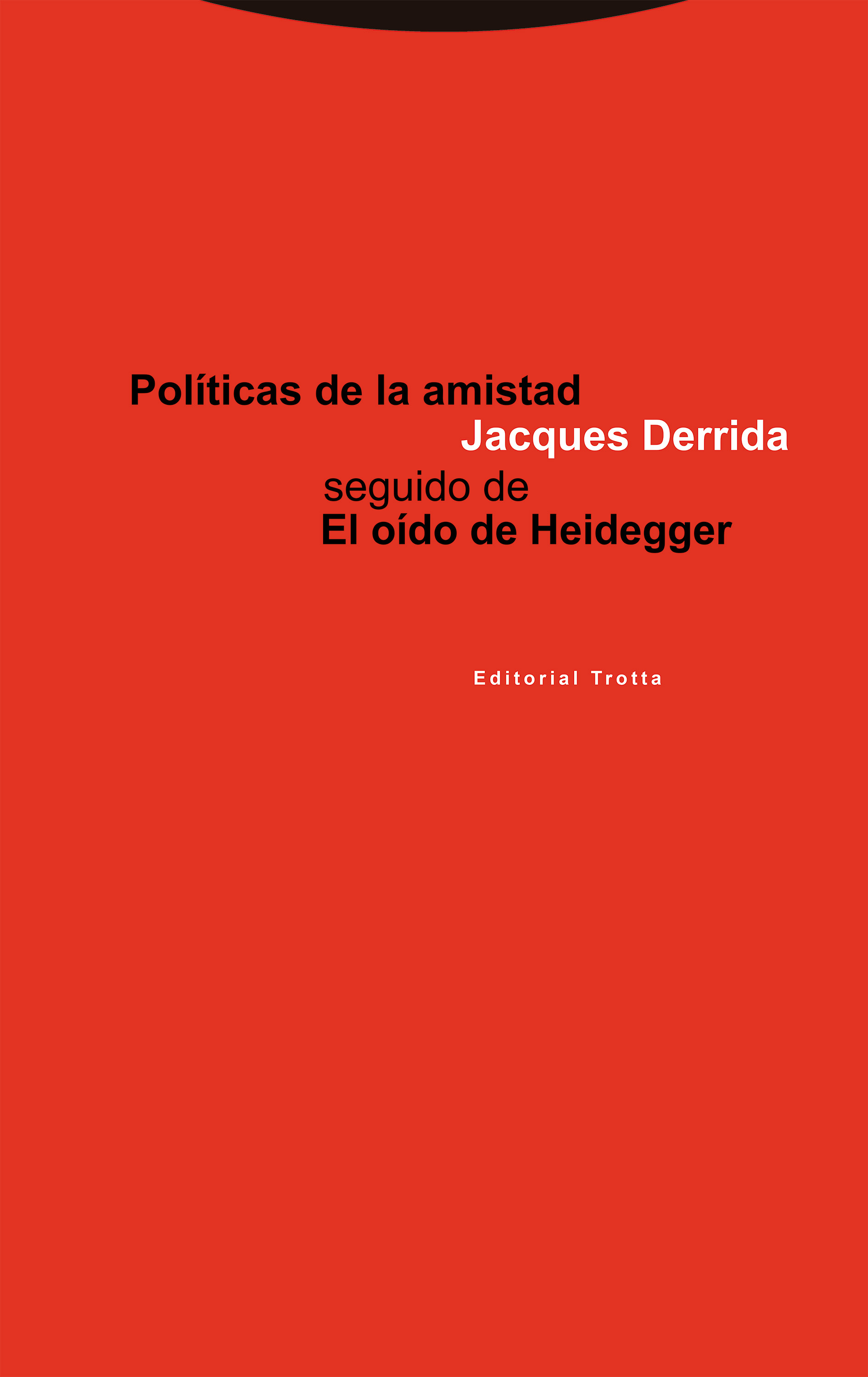 Campo de minas Buen sentimiento Rodeado Editorial Trotta Políticas de la amistad seguido de El oído de Heidegger |  Jacques Derrida | 978-84-8164-234-6